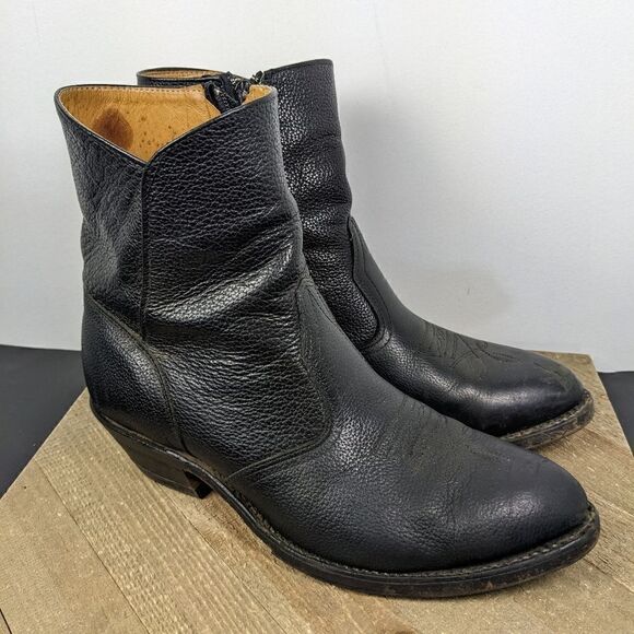 Boulet men's cowboy boot 1863 Western dress boot side zipper SZ 9 3E wide - Picture 1 of 9